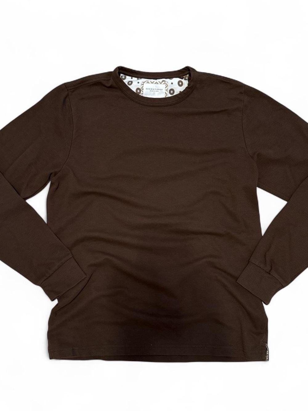 Denim & Flower Brown Long Sleeve Crewneck Shirt